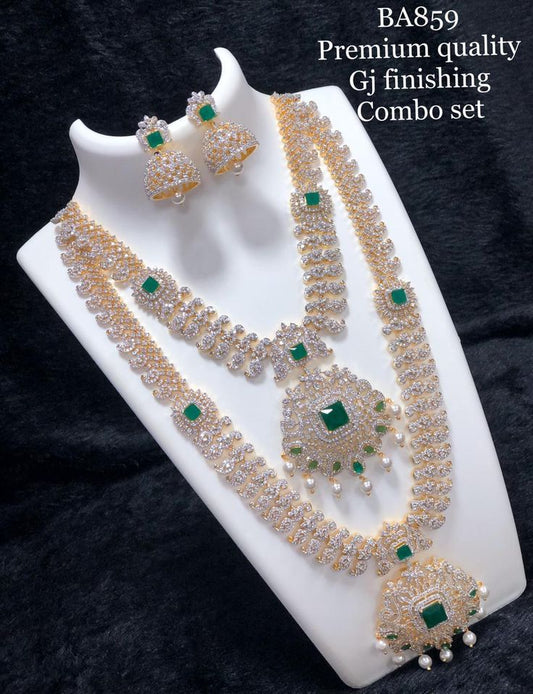 Silver Shine Diamond Necklace Combo Set